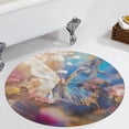 thumbnail image 4 of Wildflowers Butterfly Soft Bedroom Round Area Rug, Washable Cute Nursery Circle Throw Mat, Non-Slip Contemporary Small Low Pile Floor Carpet for Dorm Bedside, 4 of 7