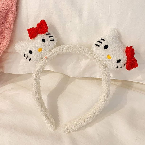 Accesorio para el pelo de dibujos animados de Hello Kitty para niña, muñeco de peluche suave de juguete, pinza para el pelo para lavar la cara, diadema bonita para niña, regalo para niños