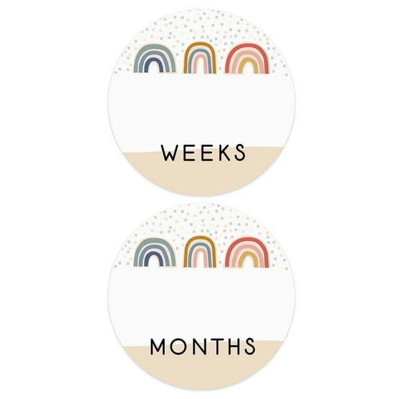 Modern Rainbow Pregnancy Milestone Sign / 10" Round Dry Erase Baby Sign / Gender Neutral Newborn Infant Photo Prop / Made In The USA