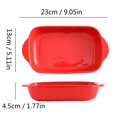 thumbnail image 2 of Dingrich 2 Pcs Ceramic Baking Dish for Oven Individual Roasting Lasagna Pan Small Casserole Bakeware with Handle, Red, 2 of 10