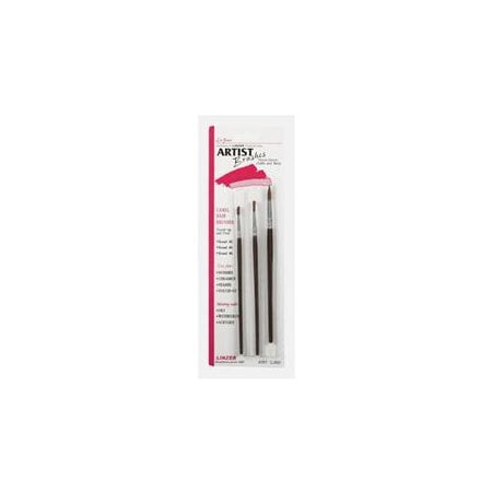 Linzer Brush Set Professional Grade Camel Hair 3 Piece No. 2