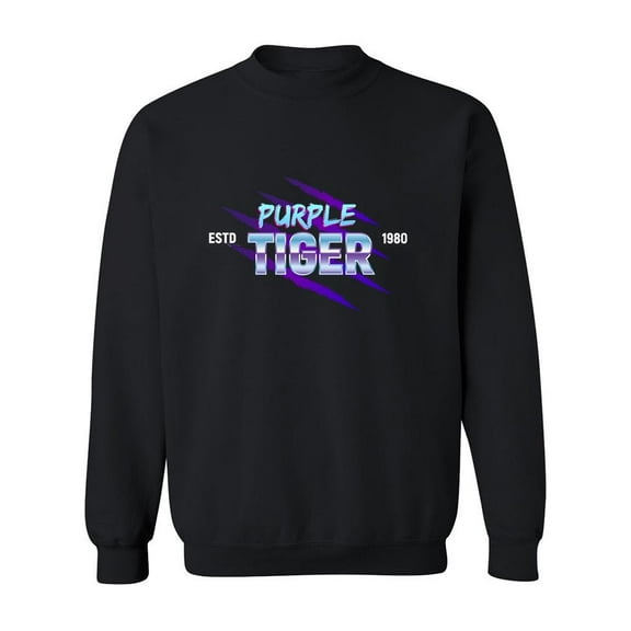1980 Purple Tiger Sweatshirt Men -Image by Shutterstock, Male XX-Large