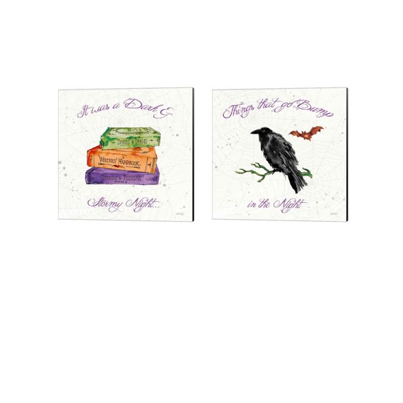 Great Art Now Phantoms of the Night Color A by Anne Tavoletti 2 Piece Canvas Art Set Each 14W x 14H