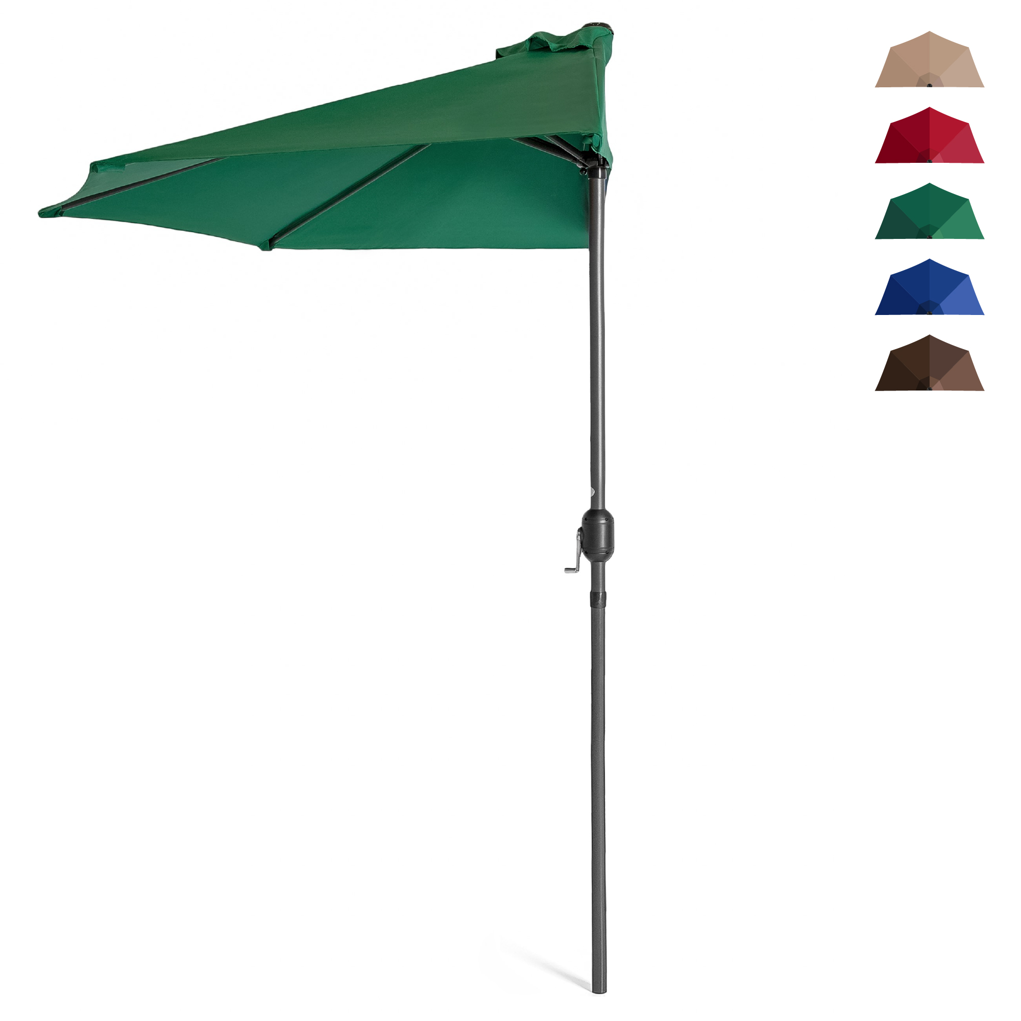 Best Choice Products 9ft Steel Half Patio Umbrella for Outdoor, Balcony