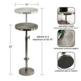 thumbnail image 3 of Kate and Laurel Engles Traditional Adjustable-Height Pedestal Drink Table, 10 x 10 x 30, Antique Silver, Vintage Round Indoor Metal Plant Stand with Embossed Sunburst Pattern, 3 of 10