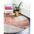 thumbnail image 2 of Unique Loom Lyon Géométrique Dégradé Tapis 6' x 6' Rond Multi/rose, 2 of 2