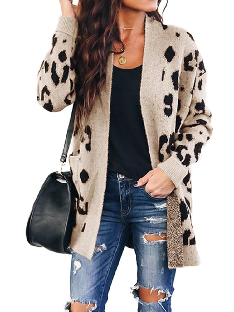 Clothes, Shoes & Accessories Womans Ladies Long Legth Winter Cardigan  Cotton Animal Print Size 12-18 UK Women's Clothing, Shoes & Accessories  KW2675329