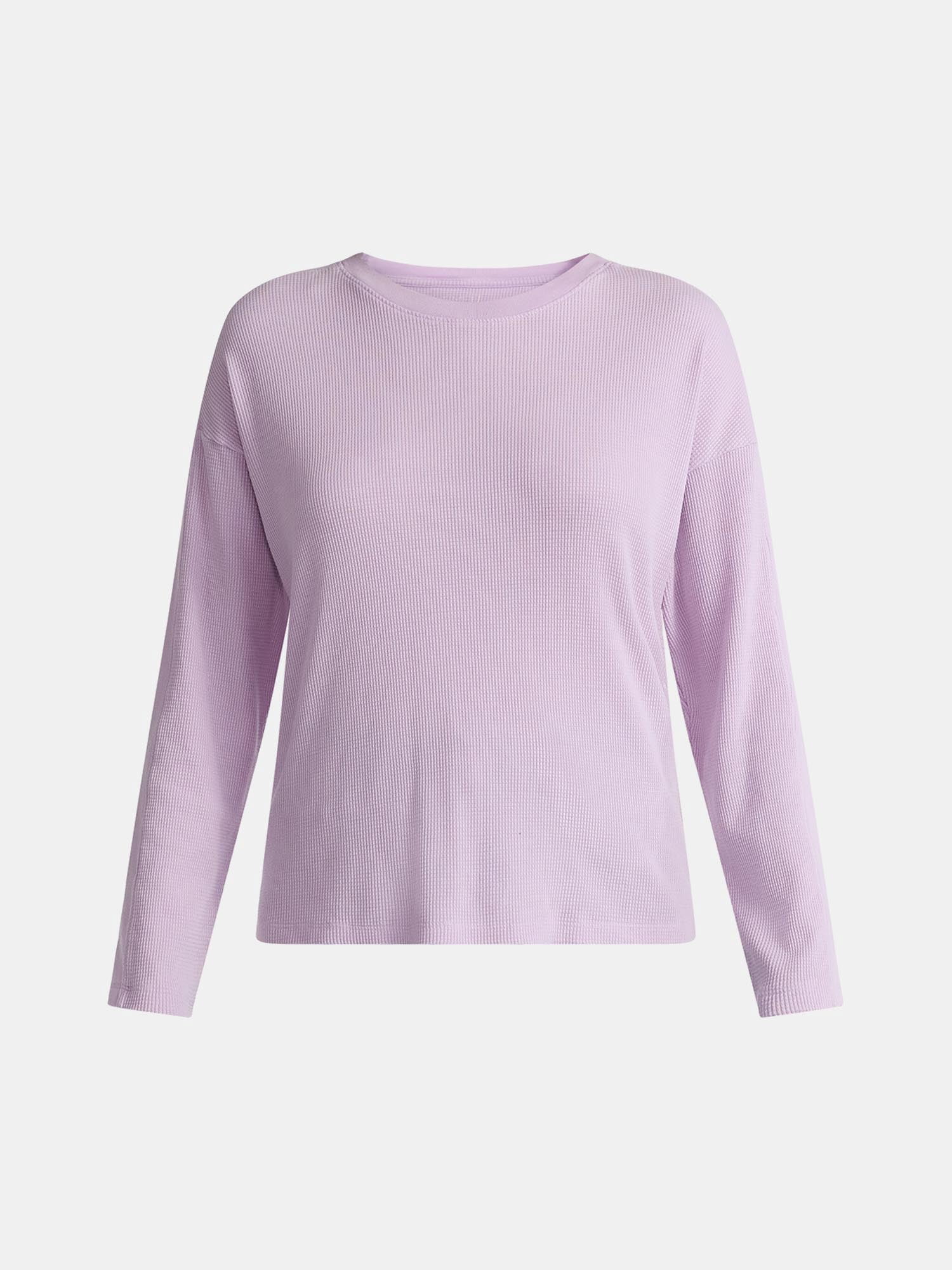 Time and Tru Women's Boxy Thermal Tee with Long Sleeves, Sizes XS-XXXL