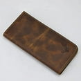 thumbnail image 2 of Le'aokuu Mens Real Leather Bifold Organizer Checkbook Wallet Cash Holder Brown (Dark Brown), 2 of 7