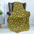 thumbnail image 4 of Floral Soft Flannel Fleece Blanket, Vintage Inspired Illustration of Meadow Flowers and Herbs Pattern, Cozy Plush for Indoor and Outdoor Use, 50" x 70", Earth Yellow Pink and Green, by Ambesonne, 4 of 5