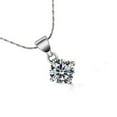 thumbnail image 2 of 18k White Gold 1ct Moissanite Solitaire Pendant Necklace 18 inch Plated by Paris Jewelry, 2 of 4