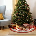 thumbnail image 6 of Jpxdew 90cm Christmas Tree Skirt with Festive Print, Felt-like Polyester Xmas Tree Mat with Snowflake Reindeer Plaid Design, Holiday Decor for Gift Display, 6 of 6