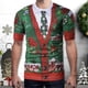 thumbnail image 2 of Hombre Camiseta Papá Noel Estampados Gráficos Cuello Barco Estampado 3D Al aire libre Navidad Manga Corta Estampado Ropa Deportes Casual, 2 of 4