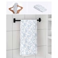 thumbnail image 6 of Blue Spring Floral Towel Set of 3, Soft Microfiber Bath Towels, Hand Towel, Washcloths, Summer Botanical Watercolor Quick-Dry Absorbent Towels for Bathroom Kitchen Hotel Beach Gym Spa, 6 of 7