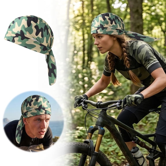 Shadoumai Paisley Cooling Headscarf Cap Set, 4Pack Breathable Sweat Wicking Durag Lightweight Stretch Bandana Outdoor Cycling Running