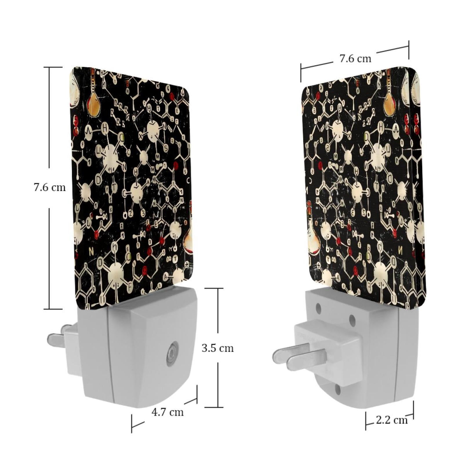 PhooArto Cute Chemistry Equation Pattern Plug in LED Night Light Auto Sensor Dusk to Dawn Decorative Night for Bedroom, Bathroom, Kitchen, Hallway, Stairs, Baby's Room, Energy Saving