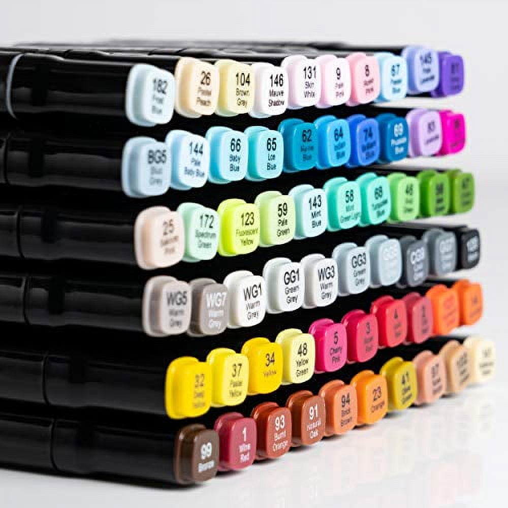 Brilliant Bee  60 Colors Permanent Marker Set  Bulk Pack, Assorted Colors, Chisel & Fine Point Tips, Long-Lasting Ink, Smear Proof
