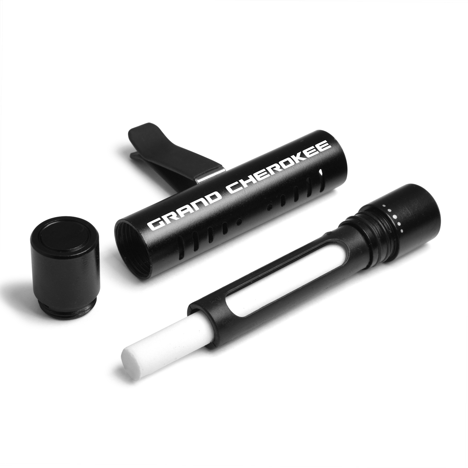 Jeep Grand Cherokee Car AC Vent Air Freshener Black Clip with adjustable window and 10 Refill Sticks