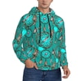 thumbnail image 2 of Rateoe Boho Dreamcatcher Pattern Mens Hoodie, Pullover Hooded Sweatshirt, Kangaroo Pocket Hoodie Ideal for Daily Wear, Travel and Home-Small, 2 of 7