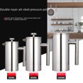 thumbnail image 2 of European-Inspired 304 Stainless Steel French Press Coffee Maker with Double-Layer Design - 1000ML Mirror Finish, Built-in Easy-Clean Filter for Versatile Coffee & Tea Brewing, Sleek Modern Kitchen, 2 of 6