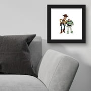 Gallery Pops Disney Pixar Toy Story 4 - Buzz and Woody Wall Art, Black Framed Version, 12 x 12