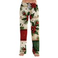 thumbnail image 6 of Lumtrix Womens Christmas Pajama Pants Cute Funny Holly And Berries Printed Pajamas Bottoms Comfy Elastic Waist Palazzo Pants Fall Pajamas Red 2XL, 6 of 6