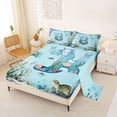 thumbnail image 2 of Erosebridal Watercolor Coral Jellyfish Bed Sheets For Boys,Sea Wildlife Axolotl Ocean Turtle King Sheets For Kids,Initial Letter B Theme 4 Pieces, 2 of 6