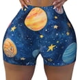 thumbnail image 2 of Fuzoiu Planets And Stars1 Print Women's Workout Shorts,Workout Biker Shorts Women,Exercise Fitness Shorts,Scrunch Short, Athletic Shorts for Gym Yoga Running Sport Active-XX-Large, 2 of 8