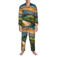 thumbnail image 3 of Fotbe Sunflowers At Sunset Pijama de Hombre con Estampado de Manga Larga, Conjunto de 2 Piezas, Ropa de Dormir Suave y Cómoda con Bolsillos-Medium, 3 of 7