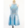 thumbnail image 5 of Miutii Kids Shiny Jazz Disco Outfits Cheer Outfit Hip Hop Dance Dress Sets for Competitions Cha-cha Light Blue 6-10, 5 of 6