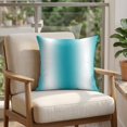 thumbnail image 4 of Pillow Covers 18x18 Set of 2, Ombre Turquoise Square Throw Pillow Covers for Couch/Sofa/Living Room, Gradient White Abstract Minimalist Stripe Decorative Soft Pillowcases for Couch Throw Pillows, 4 of 9