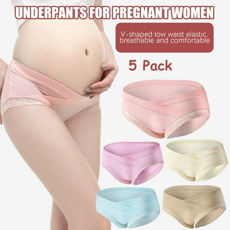 

HUPOM High Waisted Underwear For Women Tummy Control Girls Panties Period Activewear Tie Drop Waist Multi-color L