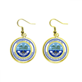 thumbnail image 1 of Micronesia emblema nacional Ear Dangle Golden Drop Earring Jewelry Mujer Unbranded M, 1 of 3