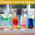 thumbnail image 3 of 8-pack Reusable Glass Straws, Colorful Glass Straws, 10 cm Short Straws with 1 Cleaning Brush, Cocktails, Milkshakes, Coffee, 3 of 5
