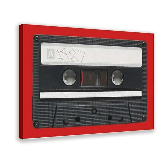 1pc 1987 Mix Tape Canvas Painting Poster, Pictures Print Wall Art With Inspirational Quotes For Office Bathroom Living Room Decor, Ready To Hang Festival Gift For Her Him