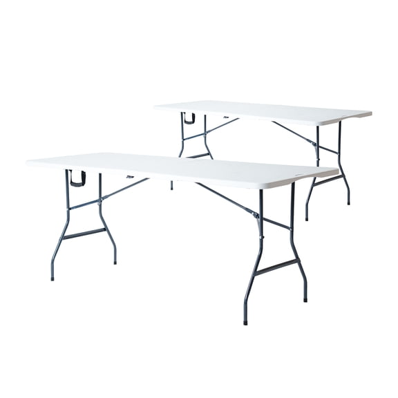 Mesa Plegable LOOMBER Blanca 180 centímetros Set de 2 piezas