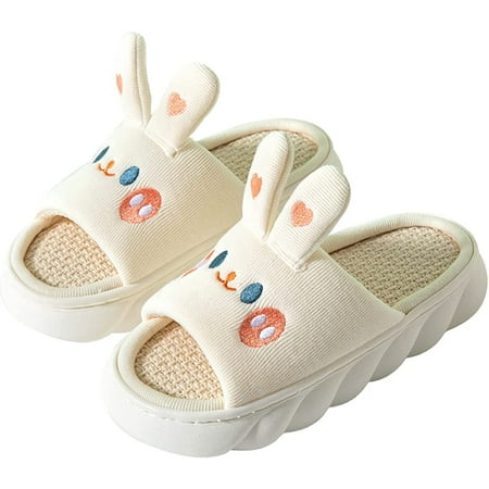 

PIKADINGNIS Cartoon Animal Shape Slippers Womens Four Seasons Home Linen Slippers