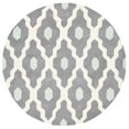 thumbnail image 2 of SAFAVIEH Chatham Wystan Geometric Wool Area Rug, Ivory/Dark Gray, 3' x 3' Round, 2 of 10
