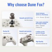 FLYDIGI DuneFox Wireless Controller, Hall Effect Joysticks & Triggers, Grip Vibration, 3 Connection Modes, Multi-Platform Controller for PC/NS/Android/Laptop/TV