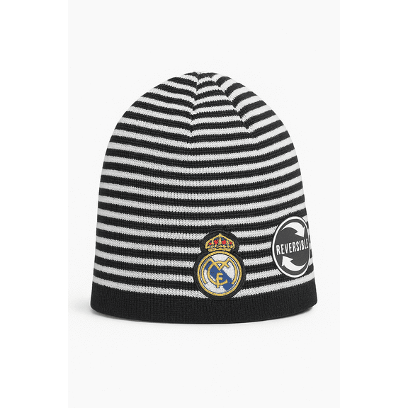 Icon Sports Real Madrid Reversible Beanie, 100% Acrylic Black/White OSFM