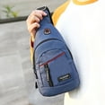 thumbnail image 3 of Stylago Women's Canvas Crossbody Sling Bags with Earphone Hole Trendy Small Chest Bag Backpack Mens Sports Hiking Shoulder Purse Blue, 3 of 5