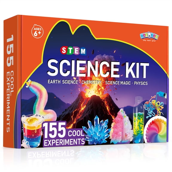 BenBen Science Kit for Kids Ages 8-12, 155 Lab Experiment STEM Toy Birthday Gift for Boys Girls