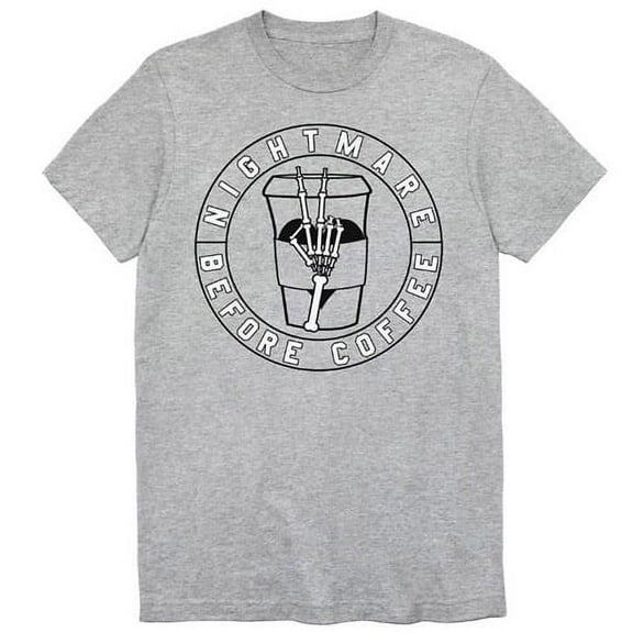 Halloween 'Nightmare Before Coffee' Adult T-Shirt (Medium/Large)
