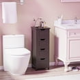 thumbnail image 5 of HomGarden 4 Drawers Bathroom Storage Cabinet Narrow Floor Side Cabinet for Kitchen, Dining Room Espresso, 5 of 10
