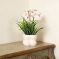 thumbnail image 5 of Flores artificiales con jarrón de cerámica para decoración del hogar, arreglo floral artificial para salón, escritorio, entrada, sin mantenimiento, 5 of 5