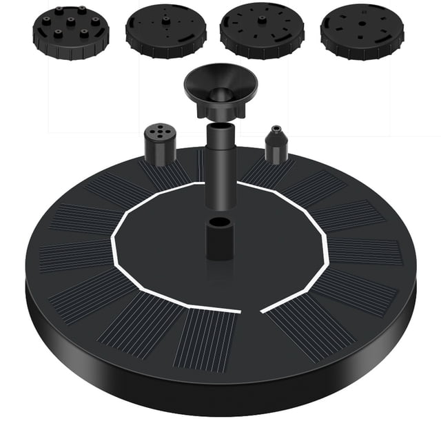 Fuente solar negra de 13 cm de diámetro para piscina exterior flotante