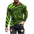thumbnail image 2 of Tawop T Shirts for Men Crew Neck Long Sleeve Pullover Graphic Geometric Casual Army Green L, 2 of 5