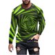thumbnail image 2 of Blusas y camisas de manga larga con cuello redondo para hombre, blusa informal de manga larga con cuello redondo y estampado de rayas, blusa de poliéster para hombre, 2 of 5