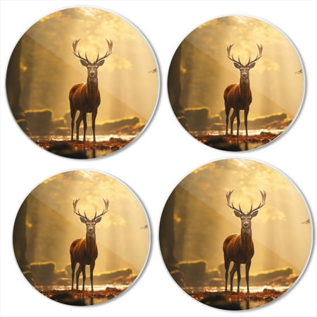 

Bahomeck Electric Stove Burner Covers Set Of 4 Deer Standing Tall In The Golden Light Of An Autumn Forest Metal Gas Stove Burner Covers Protecting Gas Stoves 8 Inch And 10 Inch
