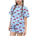 thumbnail image 2 of WPPGONE 2 Piece Little Girls All-Over Cherry Graphic Print T-Shirt and Shorts Set Lightweight Breathable Fabric Short Sleeve Summer Outfits Trendy Casual Playwear Clothes, 2 of 6